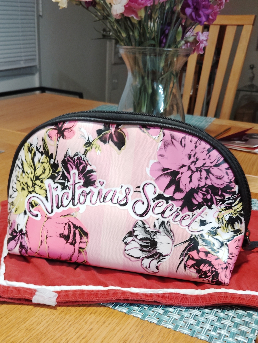 Victoria's Secret Pink Floral Cosmetic Pouch